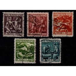 1924 - Østrig - AFA 356-60 - Komplet sæt - Stemplet.